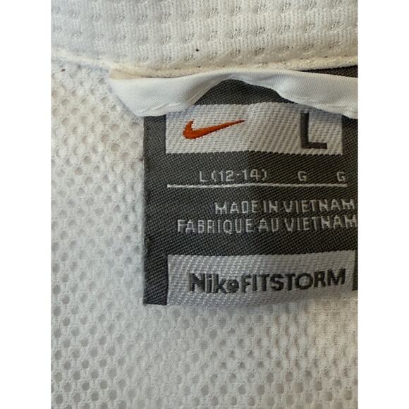 Nike Jacket Womens Large White FitStorm Full Zip Windbreaker Reflective Running - Picture 15 of 15